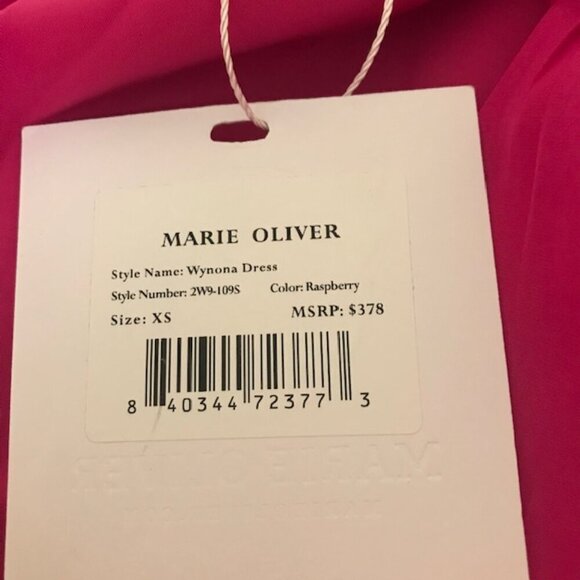 NWT Marie Oliver Women's Wynona V-Neck Ruffle Dress Tiered Skirt Pink X-Small - Picture 5 of 8